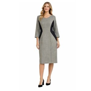 Pendleton 100% virgin‎ wool plaid sheath dress Size 6  knee length slimming